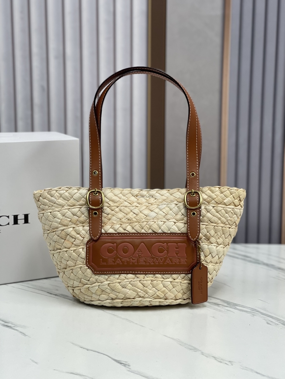 ❤️Coach Straw Basket Tote